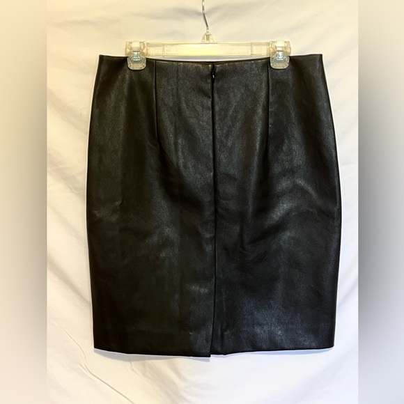 J. Crew Black Faux-leather Pencil Skirt size 12 - Picture 2 of 8